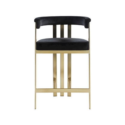Marcello Black Velvet Counter Stool, Set of 2
