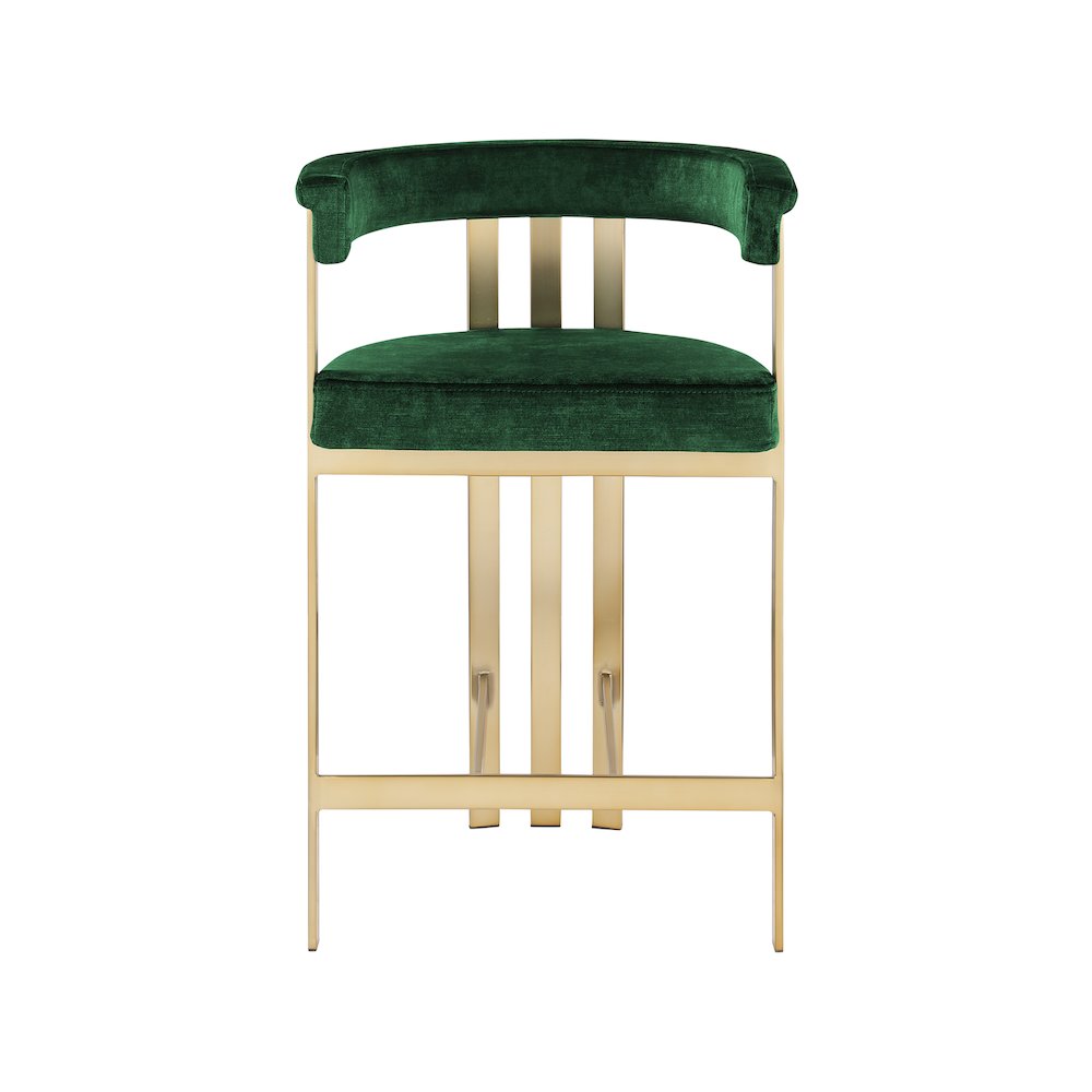 Marcello Green Velvet Counter Stool, Set of 2