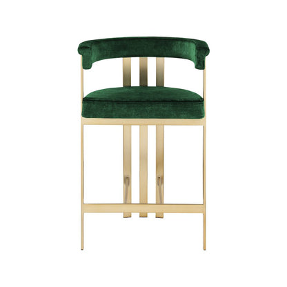 Marcello Green Velvet Counter Stool, Set of 2