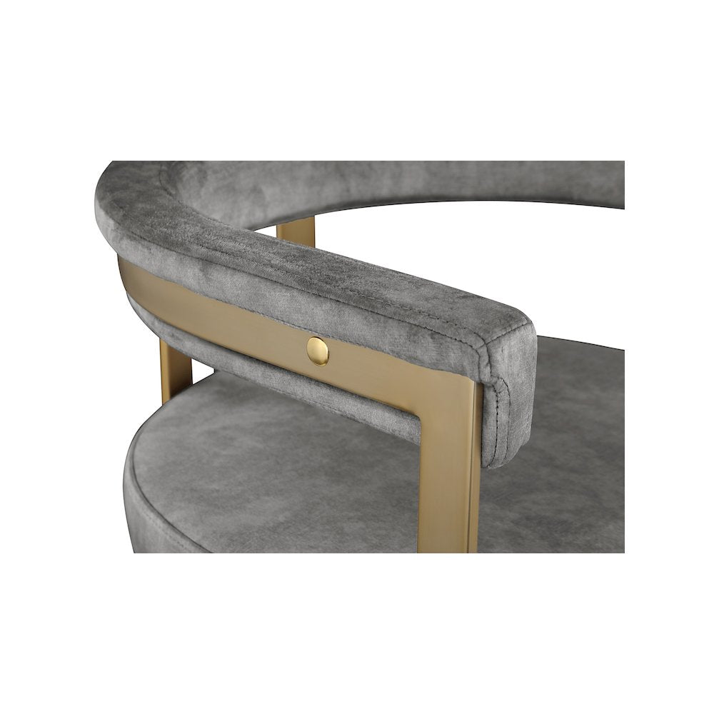Marcello Grey Velvet Counter Stool, Set of 2