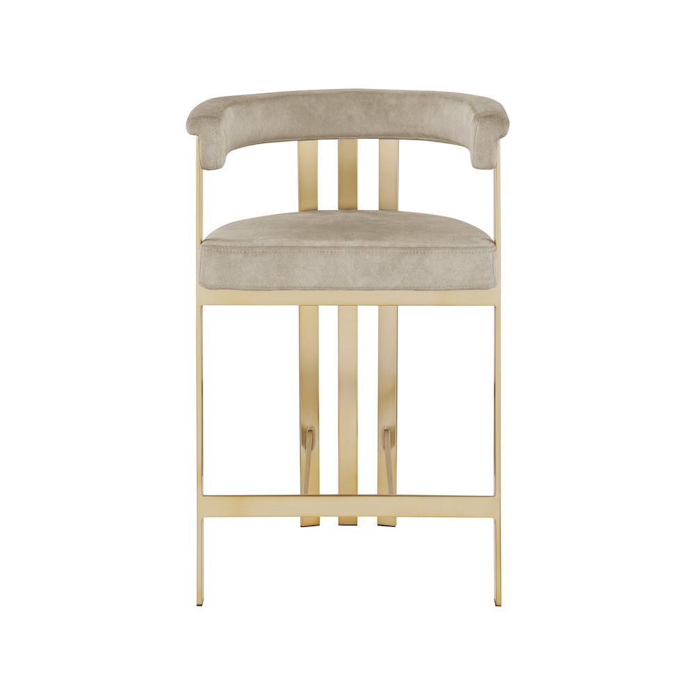 Marcello Stone Colored Velvet Counter Stool, Set of 2