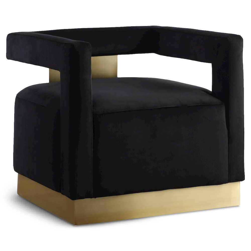 Armani Black Velvet Accent Chair