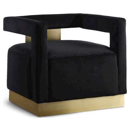 Armani Black Velvet Accent Chair