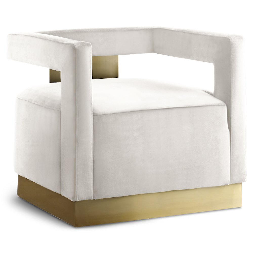 Armani Cream Velvet Accent Chair
