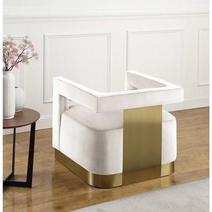 Armani Cream Velvet Accent Chair