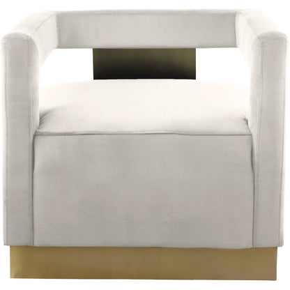 Armani Cream Velvet Accent Chair
