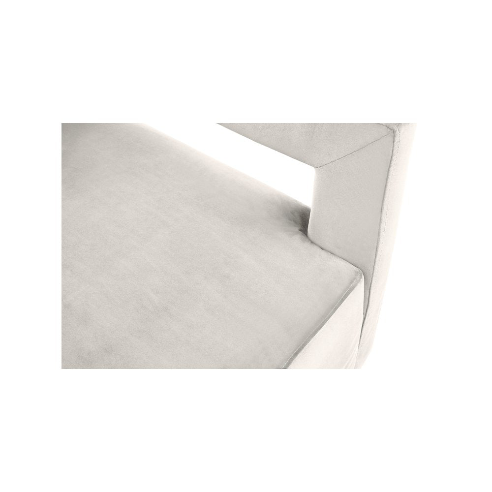 Armani Cream Velvet Accent Chair