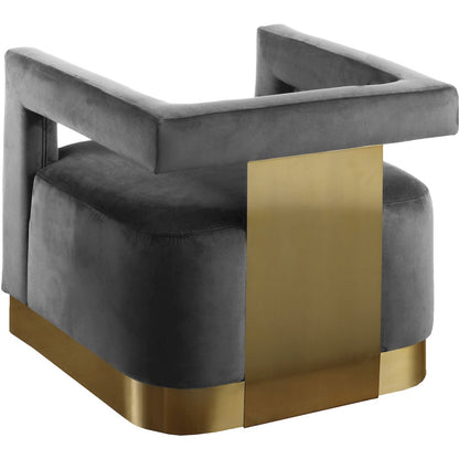 Armani Grey Velvet Accent Chair