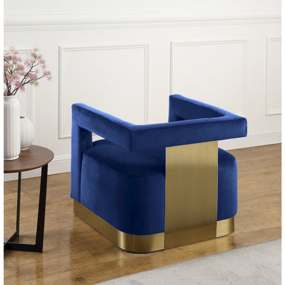 Armani Navy Velvet Accent Chair