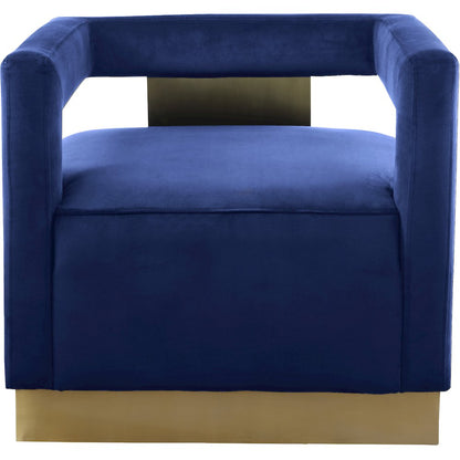 Armani Navy Velvet Accent Chair