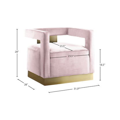 Armani Pink Velvet Accent Chair