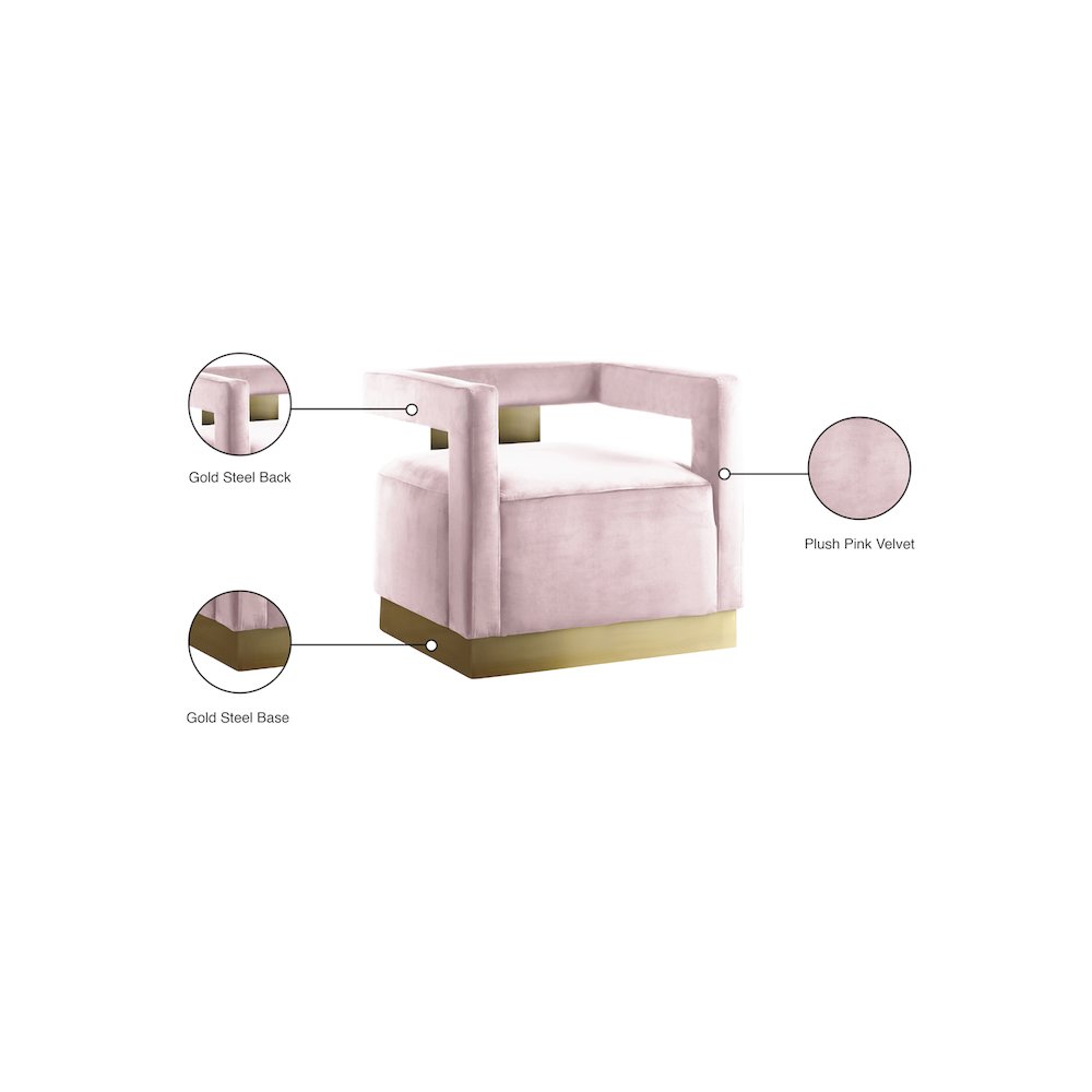 Armani Pink Velvet Accent Chair
