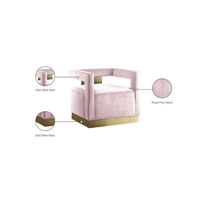 Armani Pink Velvet Accent Chair