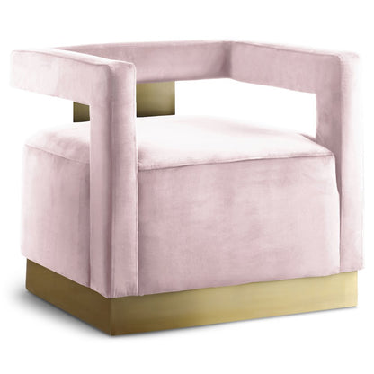 Armani Pink Velvet Accent Chair