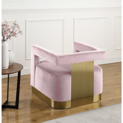 Armani Pink Velvet Accent Chair