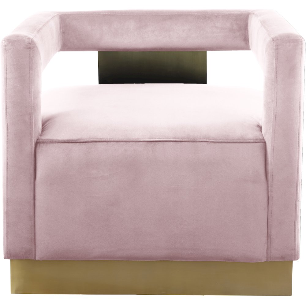 Armani Pink Velvet Accent Chair
