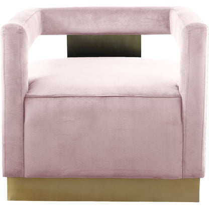 Armani Pink Velvet Accent Chair