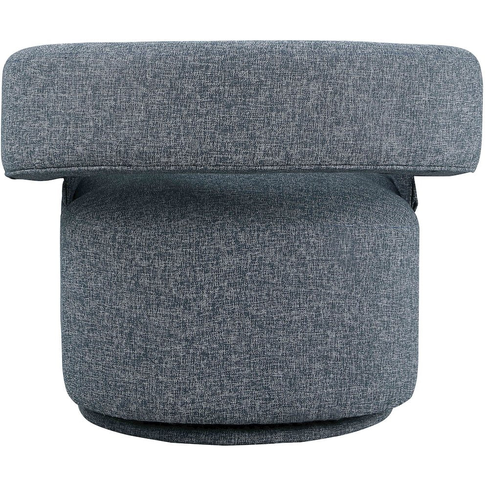Niya Blue Linen Textured Fabric Swivel Accent Chair