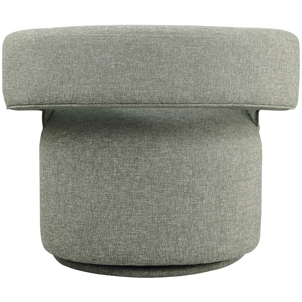 Niya Green Linen Textured Fabric Swivel Accent Chair