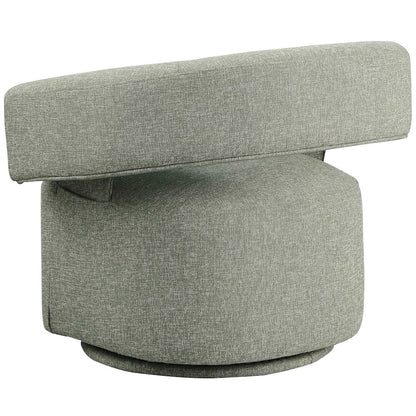 Niya Green Linen Textured Fabric Swivel Accent Chair