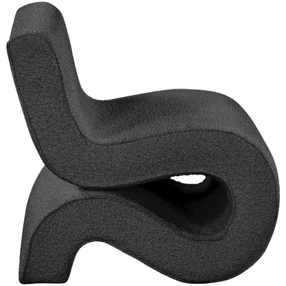 Desiree Black Boucle Fabric Accent Chair