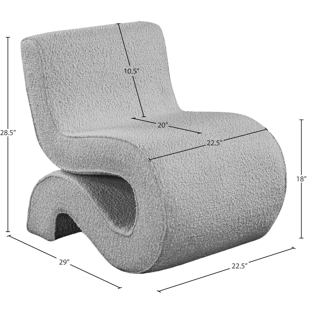 Desiree Grey Boucle Fabric Accent Chair