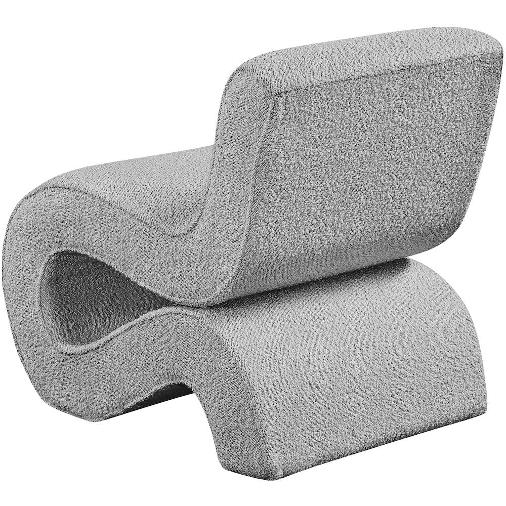 Desiree Grey Boucle Fabric Accent Chair