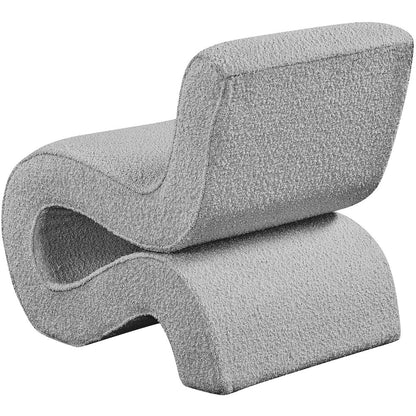Desiree Grey Boucle Fabric Accent Chair