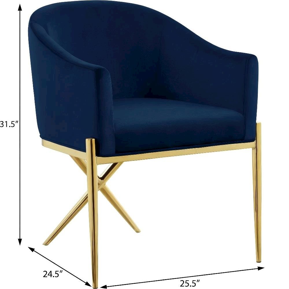 Gold Velvet Dining Chair with Contemporary Design and Comfortable Armrests