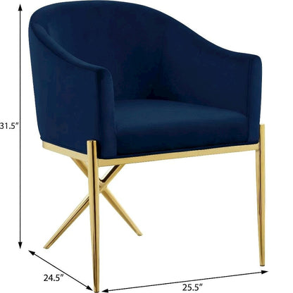 Gold Velvet Dining Chair with Contemporary Design and Comfortable Armrests