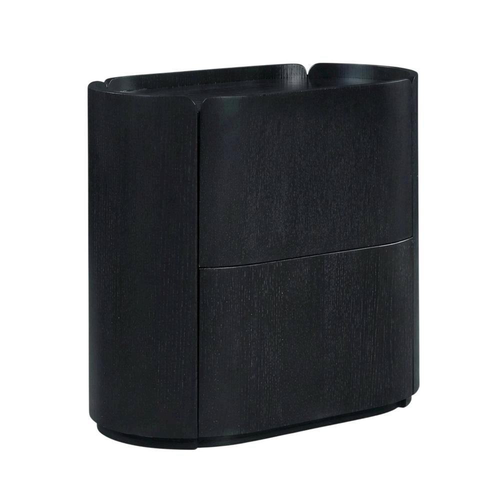 Contemporary Nightstand in Black Finish with Modern Design