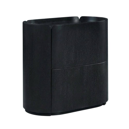 Contemporary Nightstand in Black Finish with Modern Design