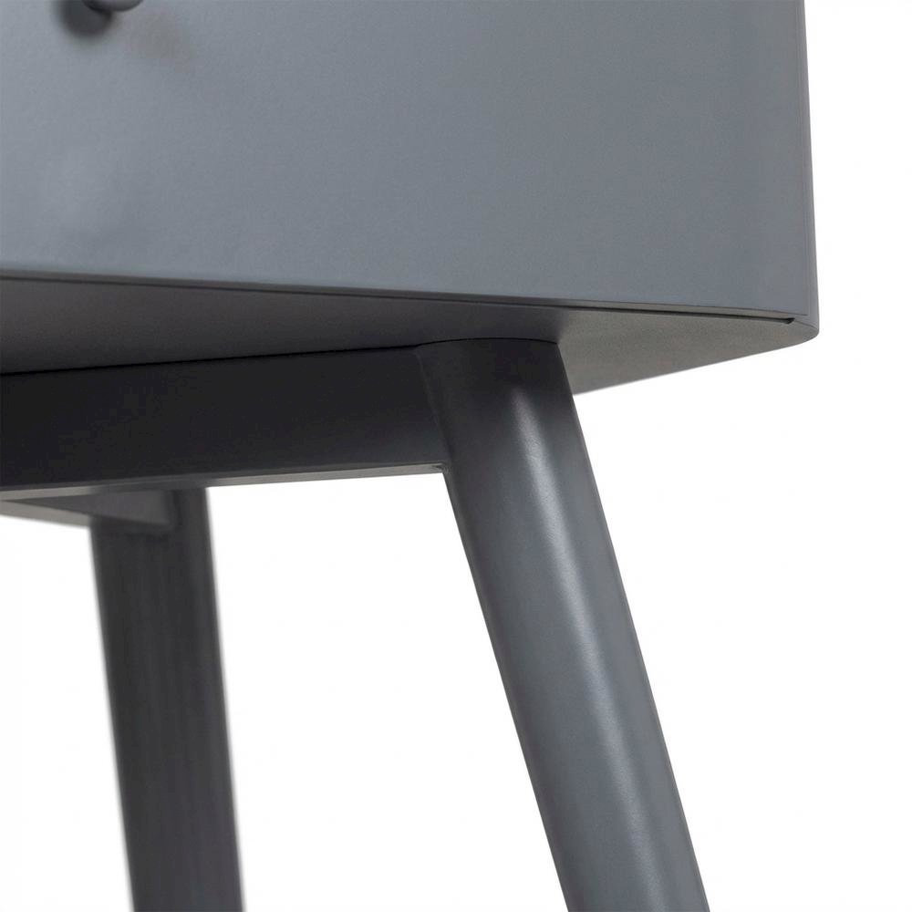 Grey Contemporary Bedroom Nightstand with Sleek Finish and Minimalist Design