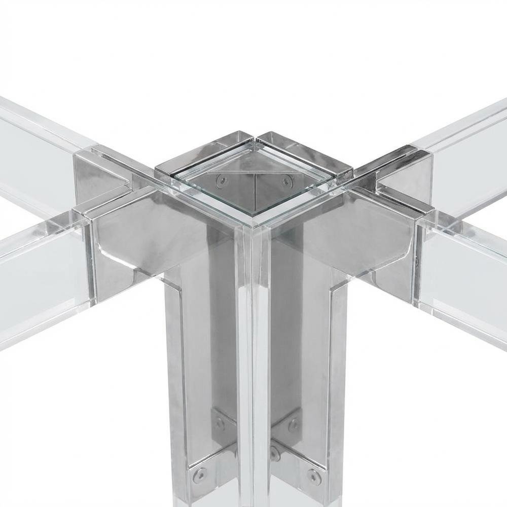 Contemporary Chrome Coffee Table with Modern Finish and Sturdy Design