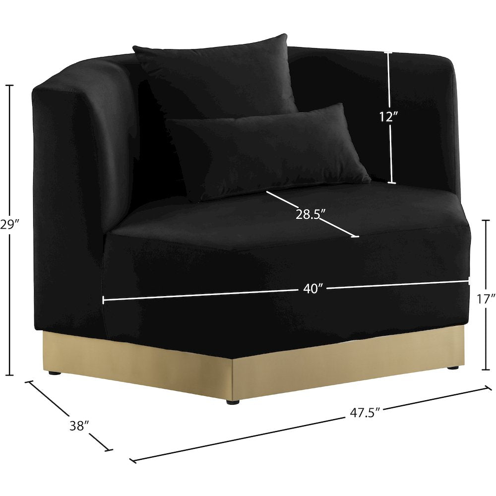 Marquis Black Velvet Chair