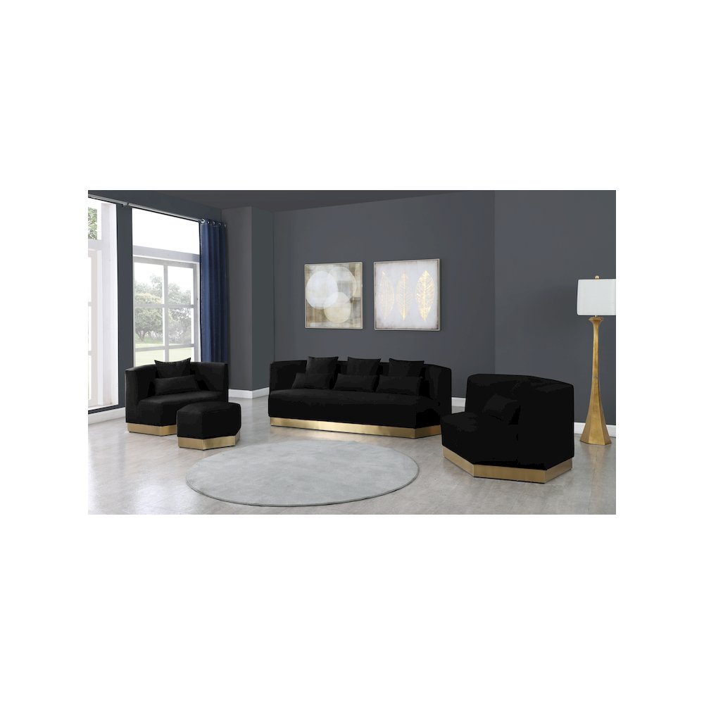 Marquis Black Velvet Chair