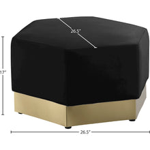 Marquis Black Velvet Ottoman