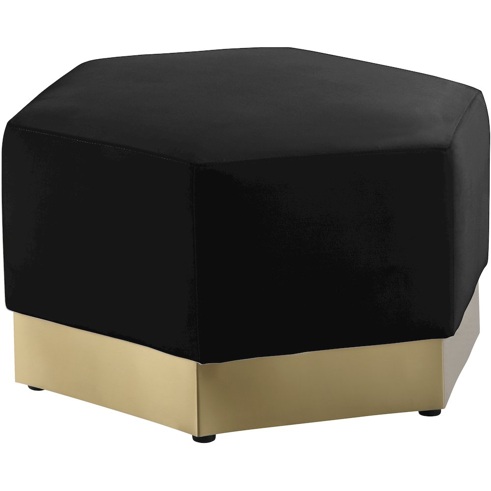 Marquis Black Velvet Ottoman