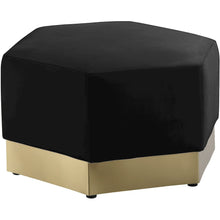 Marquis Black Velvet Ottoman