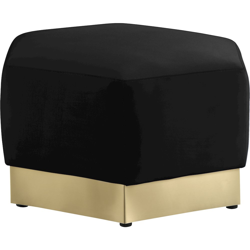 Marquis Black Velvet Ottoman