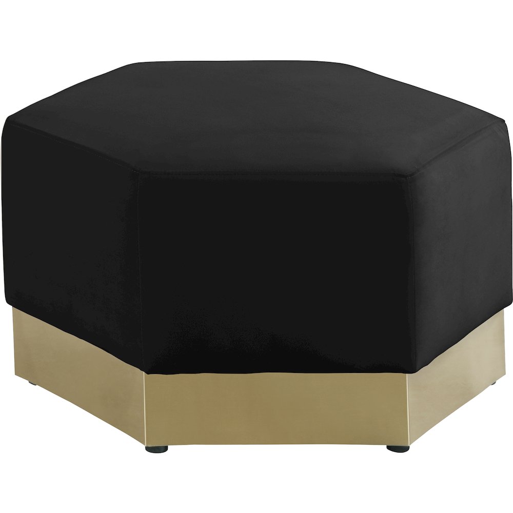 Marquis Black Velvet Ottoman