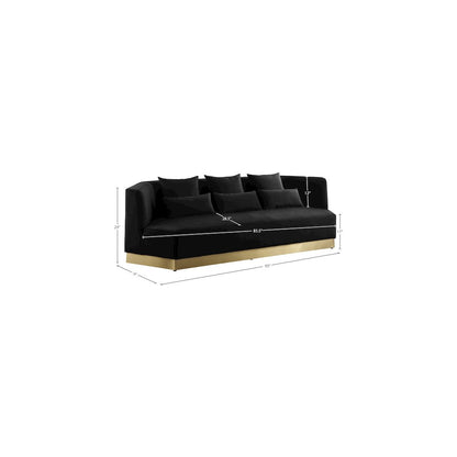 Marquis Black Velvet Sofa