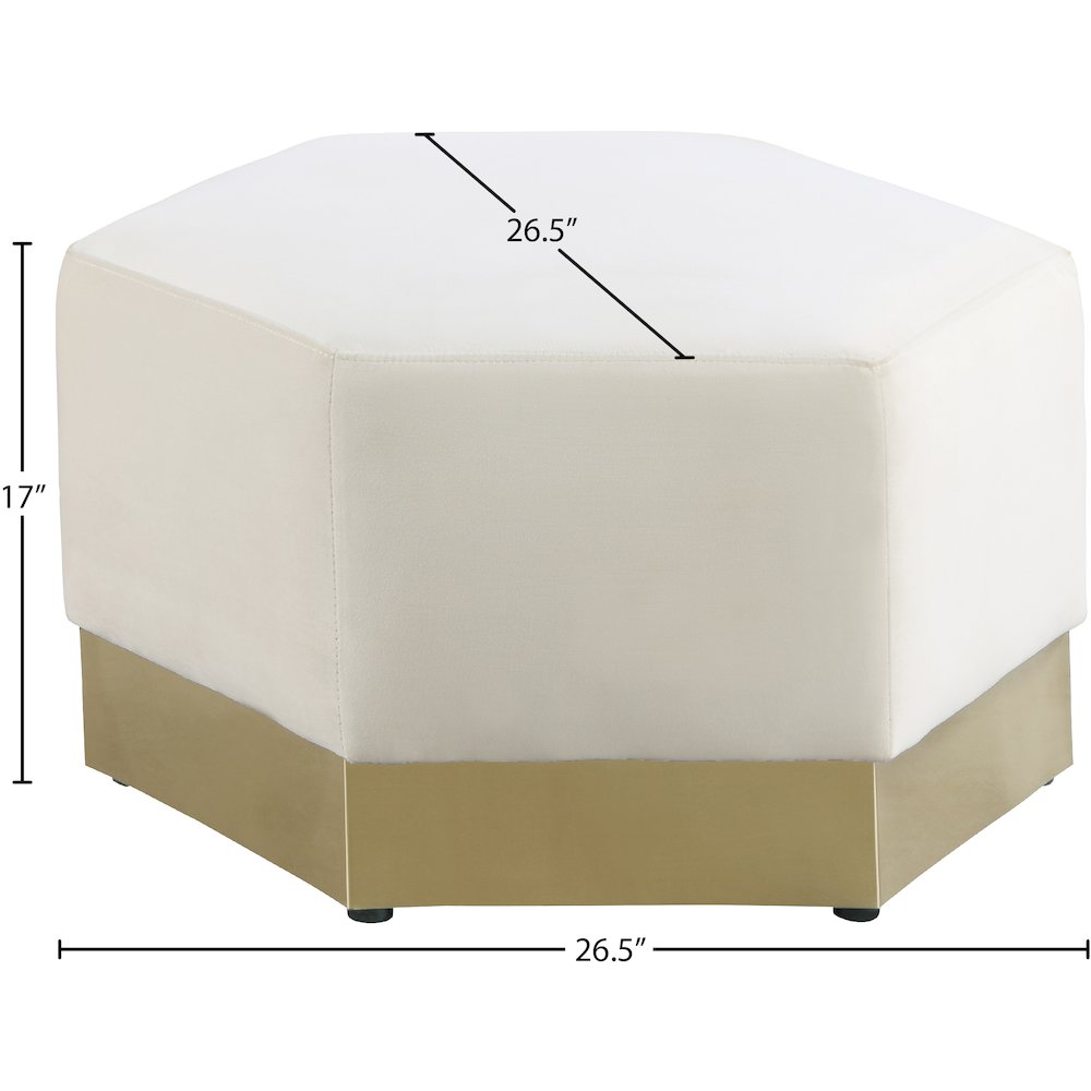 Marquis Cream Velvet Ottoman