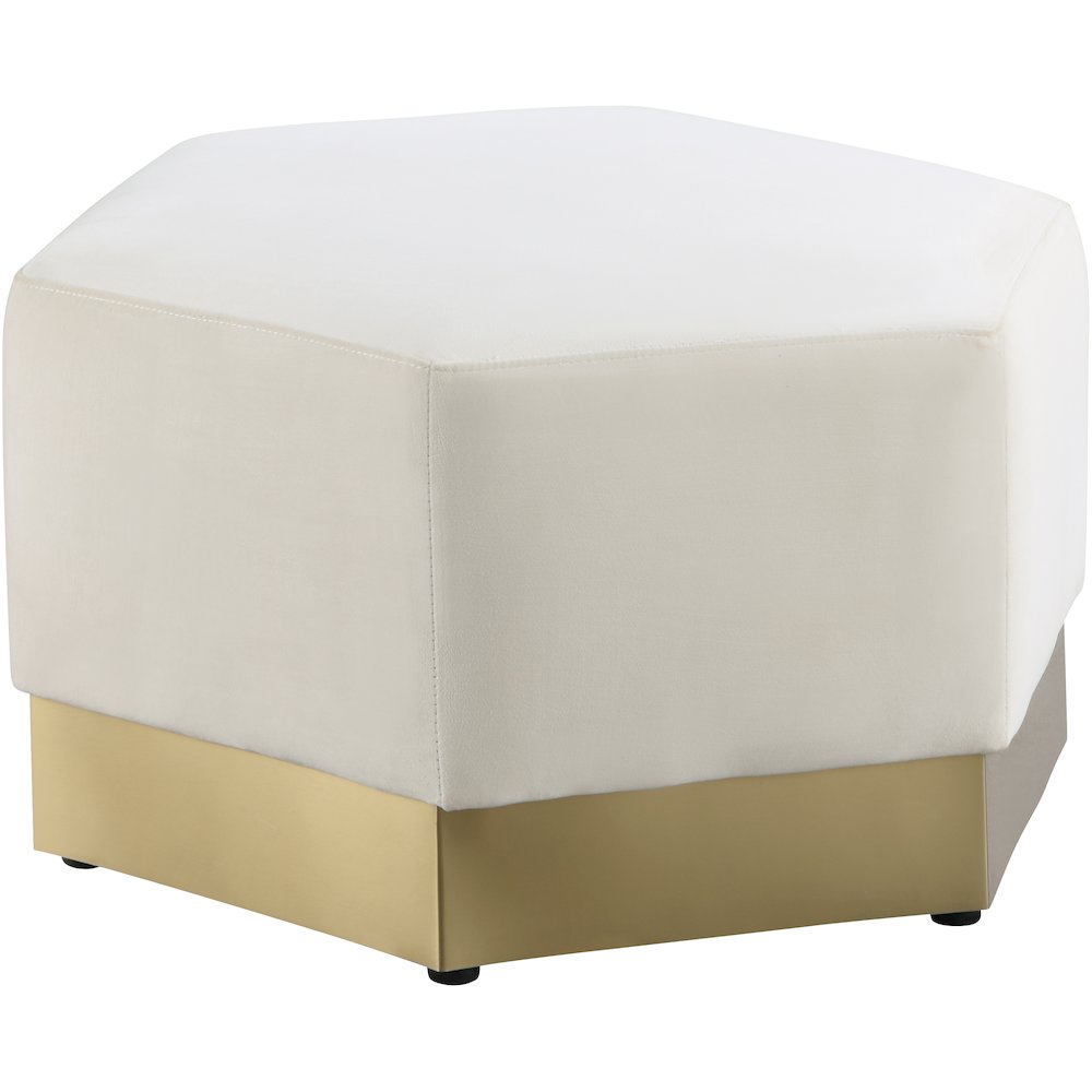 Marquis Cream Velvet Ottoman