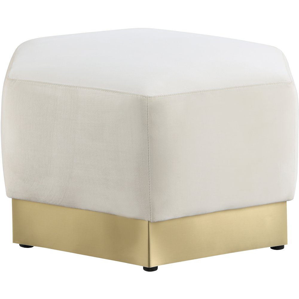 Marquis Cream Velvet Ottoman