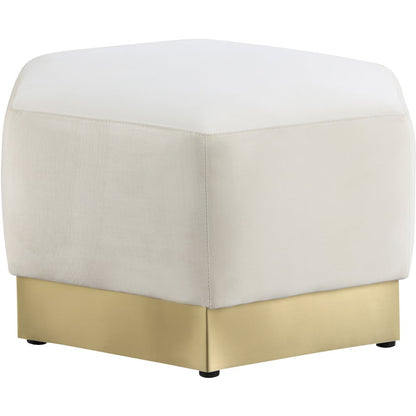 Marquis Cream Velvet Ottoman