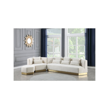 Marquis Cream Velvet Ottoman