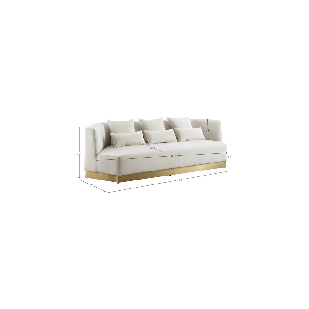 Marquis Cream Velvet Sofa