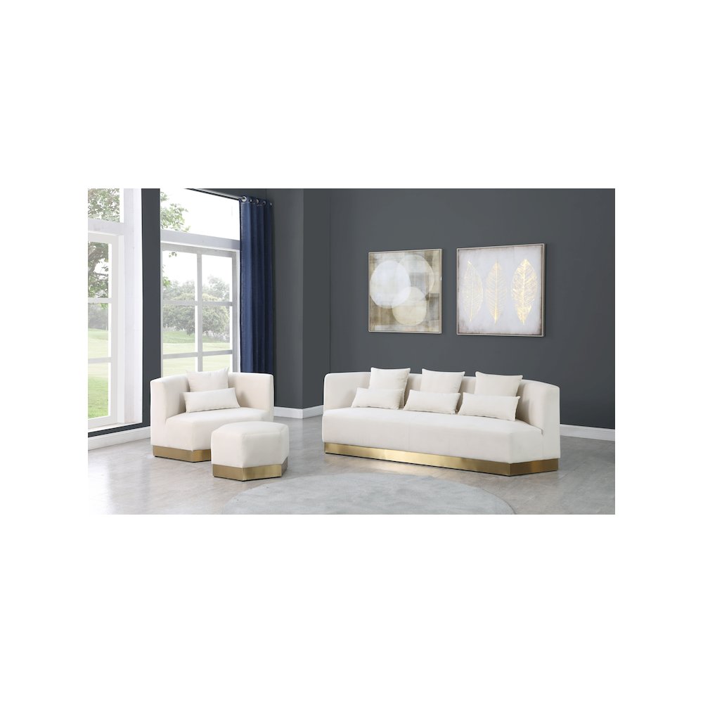 Marquis Cream Velvet Sofa