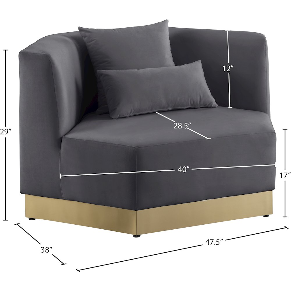Marquis Grey Velvet Chair